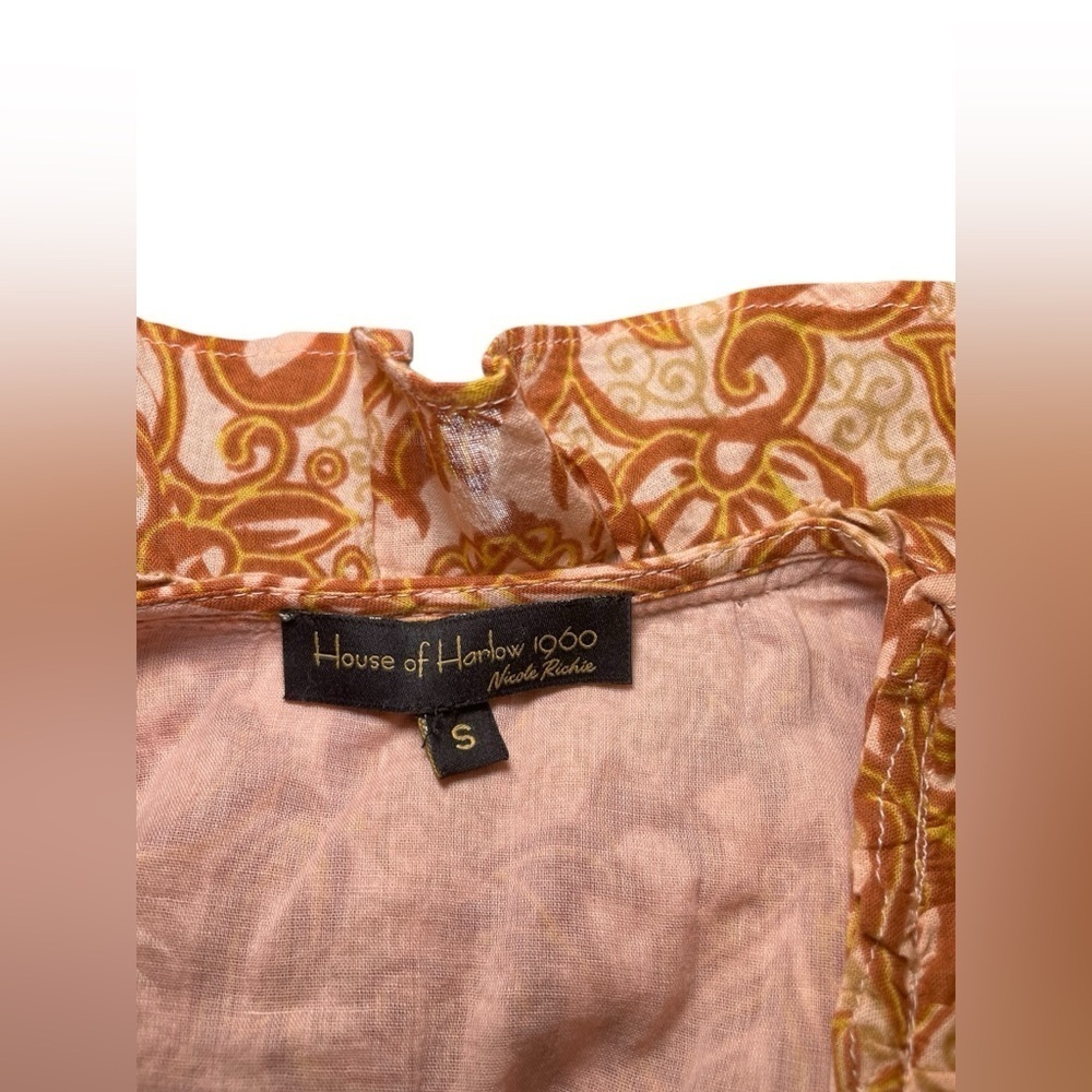 House of Harlow 1960 Aditi Wrap Maxi Dress Nude Floral Size Small - Picture 5 of 6